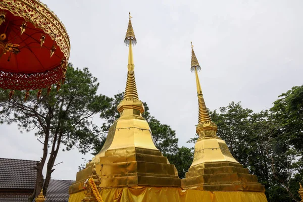 Chiang Rai Tajlandia Lipca 2020 Złota Pagoda Wat Phra Doi — Zdjęcie stockowe