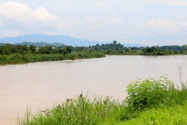 Mekong Nehri 'nin manzarası Tayland' da güzel bir doğa nehridir.