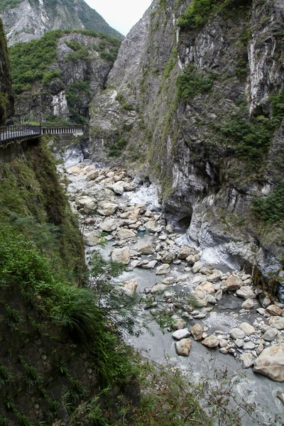 Rio Escuro Parque Nacional Taroko Após Tempestade Chuva Taiwan — Fotografia de Stock
