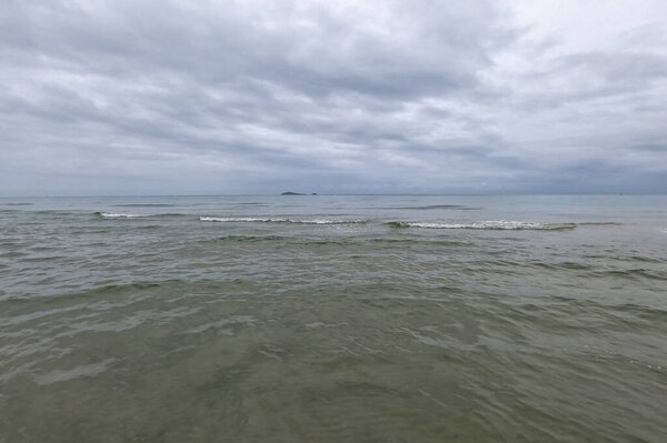 The Storm cloud on tropical in the sea at thailand