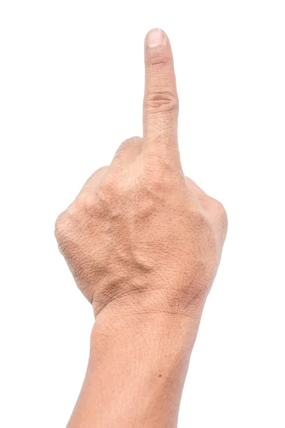 Один Палець Руки Ізольований Білому Тлі — стокове фото