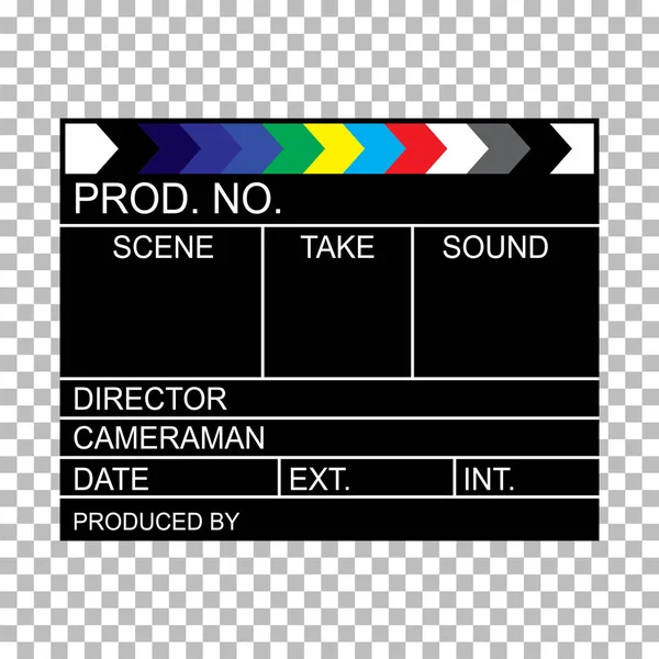 Blank Director Clapboard Isolated Transparent Background Vector Illustration — Stock Vector
