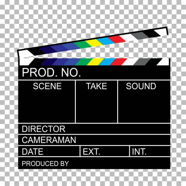 Blank Director Clapboard Isolated Transparent Background Vector Illustration — Stock Vector