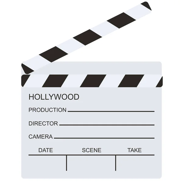 Branco Diretor Clapboard Filme Clapboard Isolado Fundo Transparente Vetor Ilustração —  Vetores de Stock