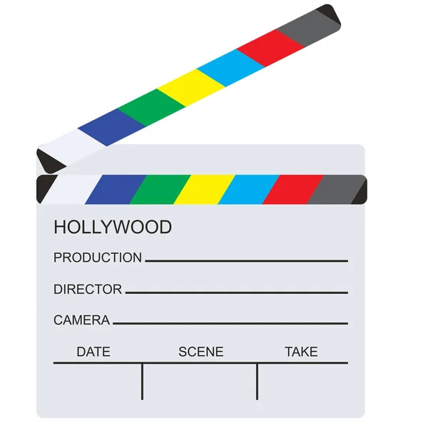 Vuoto Clapboard Regista Film Clapboard Isolato Sfondo Trasparente Vettoriale Illustrazione — Vettoriale Stock