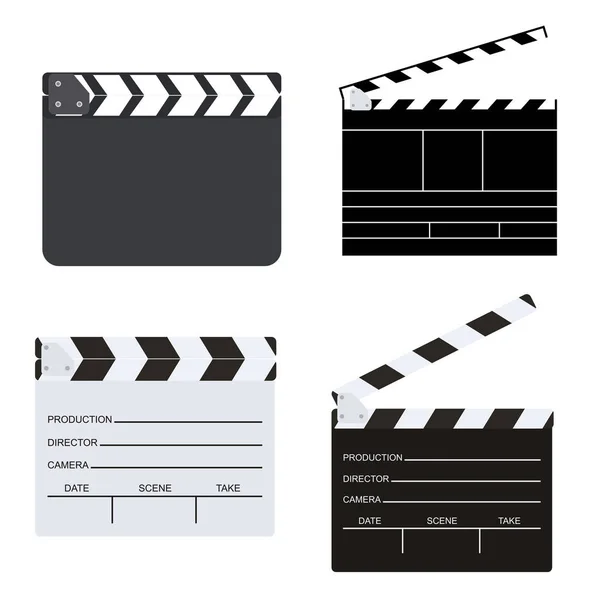 Üres Igazgató Clapboard Vagy Film Clapboard Elszigetelt Háttér Vektor Illusztráció — Stock Vector