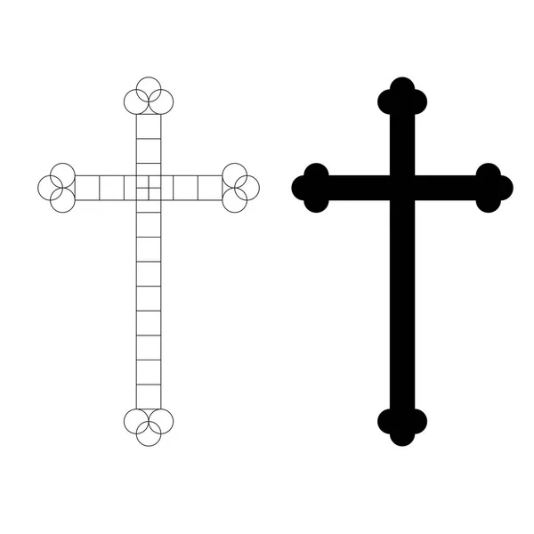 Christian Cross Ikon Latinskt Kors Ikon Bakgrund Vektorillustration — Stock vektor