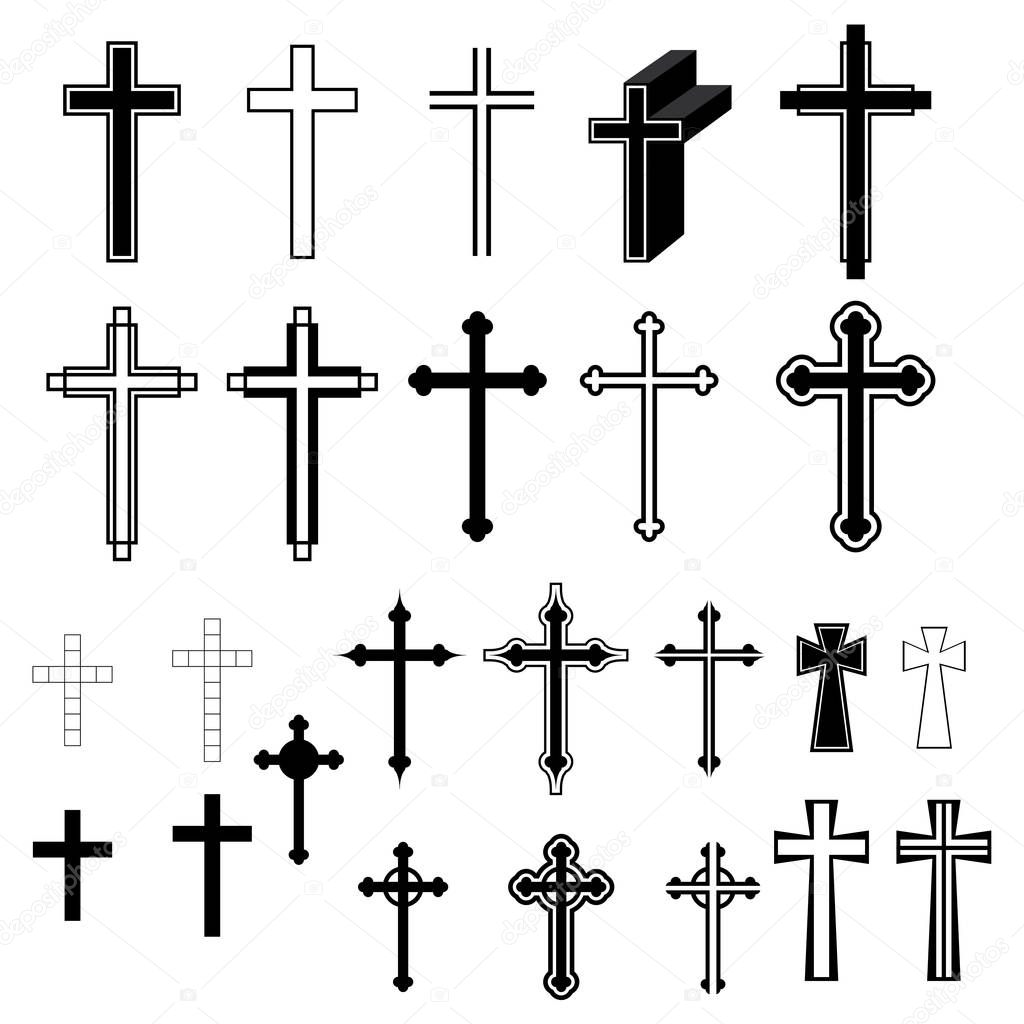 Christian Cross icon Latin Cross icon on background vector illustration