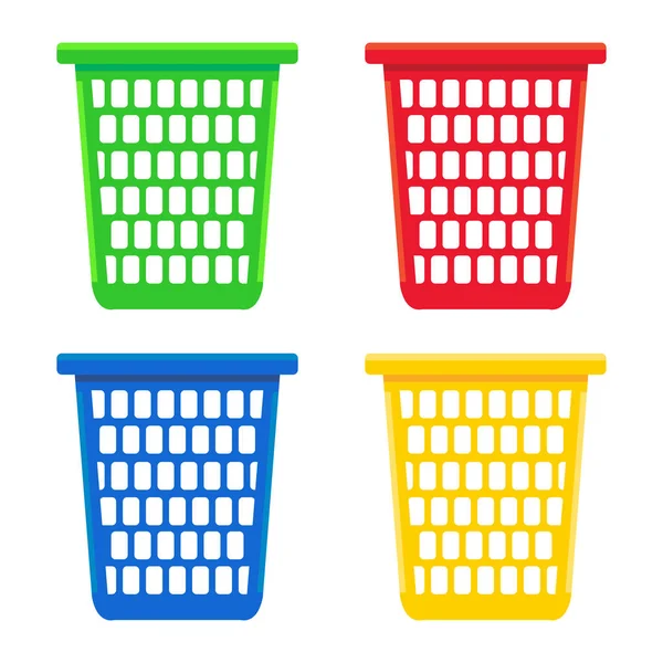 Laundry Basket White Background Vector Illustration — Stock Vector