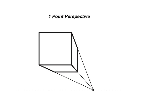 Dibujo Perspectiva Aislado Sobre Fondo Blanco Vector Ilustración — Archivo Imágenes Vectoriales