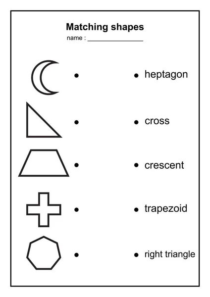 Geometria Jogo Correspondência Forma Formas Geométricas Educacionais Game Printable Material — Vetor de Stock