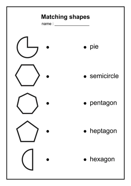 Geometry Shape Matching Game Educational Geometric Shapes Game Printable Learning ロイヤリティフリーストックベクター