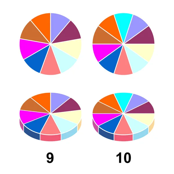 Tarte Aux Fractions Fractions Pour Présentation Site Web Affiche Couverture — Image vectorielle