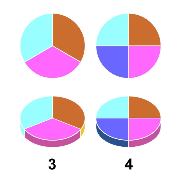 Pastel Fracción Fracciones Para Presentación Del Sitio Web Cubierta Póster — Archivo Imágenes Vectoriales