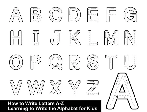 Αλφάβητο Ανίχνευση Γράμματα Βήμα Προς Βήμα Γράμμα Ανίχνευση Γράψτε Γράμμα — Διανυσματικό Αρχείο