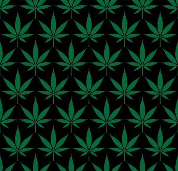 Maconha Sem Costura Padrão Cannabis Vetor Imagem Ilustração —  Vetores de Stock