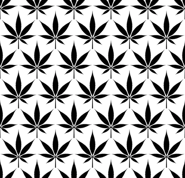 Seamless Marijuana Cannabis Pattern Vector Image Illustration — Stock Vector