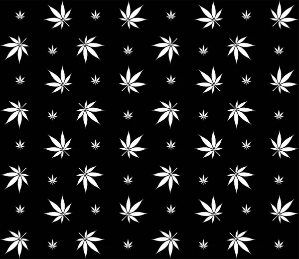 シームレスなマリファナ大麻パターンベクトル画像イラスト — ストックベクタ