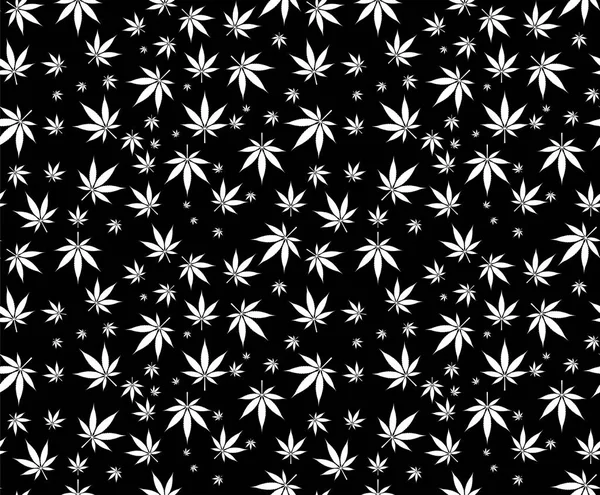 Maconha Sem Costura Padrão Cannabis Vetor Imagem Ilustração —  Vetores de Stock