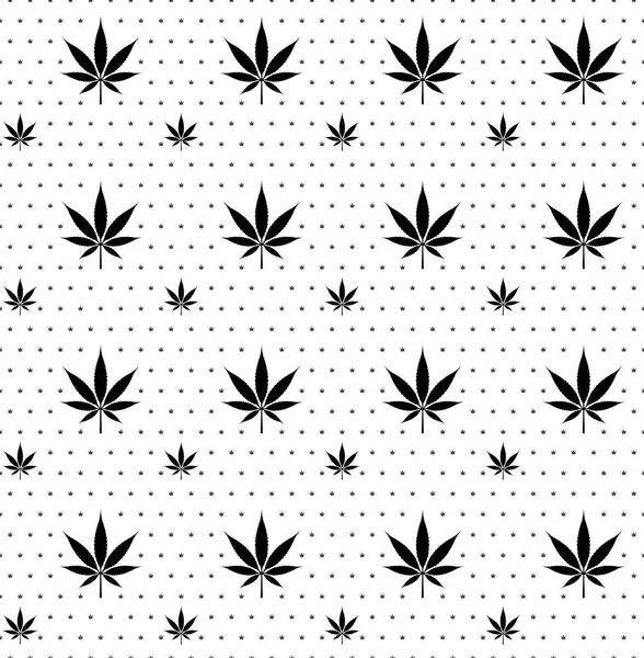 Sömlös Marijuana Cannabis Mönster Vektorbild Illustration — Stock vektor