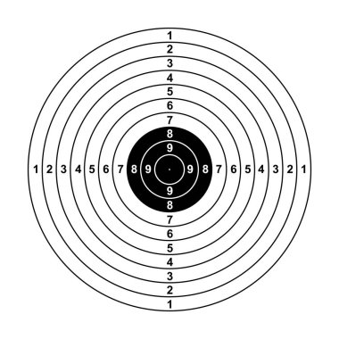 boş silah hedef kağıt çekim hedef boş hedef arka plan hedef kağıt çekim beyaz arka plan vektörü
