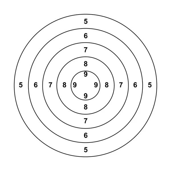 白い背景ベクトルでの空白の銃ターゲットのターゲットターゲットターゲットターゲットのターゲットの撮影 — ストックベクタ