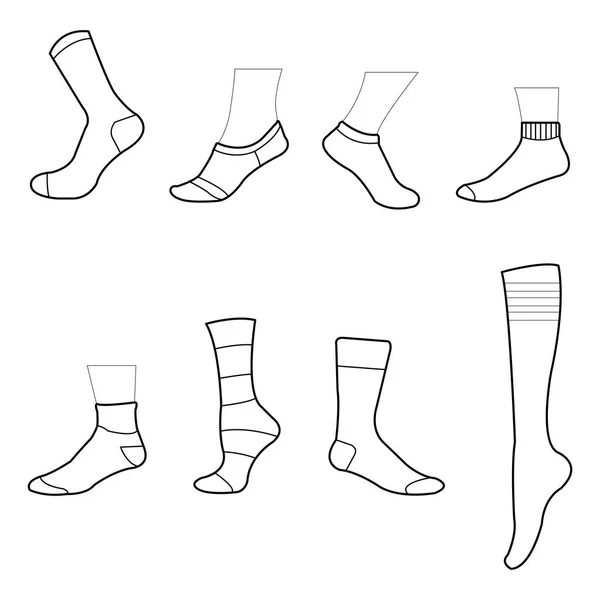 Socke Cliparts Socken Zeichnung Isoliert Auf Weißem Hintergrund Vektor Illustration — Stockvektor