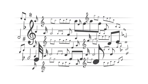 Musique Symbole Fond Éléments Fond Musical Musique Fond Vecteur — Image vectorielle