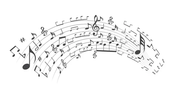 Musique Symbole Fond Éléments Fond Musical Musique Fond Vecteur — Image vectorielle