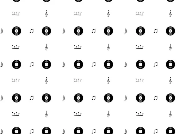 Безшовні Музичні Символи Знаки Безшовного Фону Музичними Нотами Безшовний Візерунок — стоковий вектор