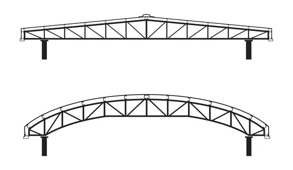 Bâtiment Toiture Charpente Acier Couvercle Fermes Toit Composants Base Une — Image vectorielle