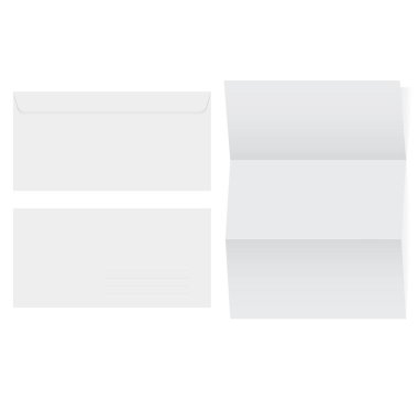 Boş Hava Postası Zarfı ve beyaz arkaplan üzerine boş kağıt