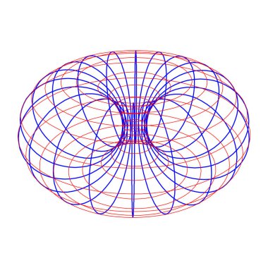 Beyaz arkaplanda Torus Topolojisi Çember Matematiği.