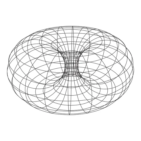 Beyaz arkaplanda Torus Topolojisi Çember Matematiği.