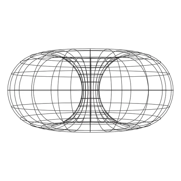 Beyaz Arkaplanda Torus Topolojisi Çember Matematiği — Stok Vektör