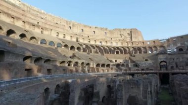 Roma Kolezyum Unu 'nun iç yüzeyi. Gün batımı. İtalya 'nın Kültür Mirası.