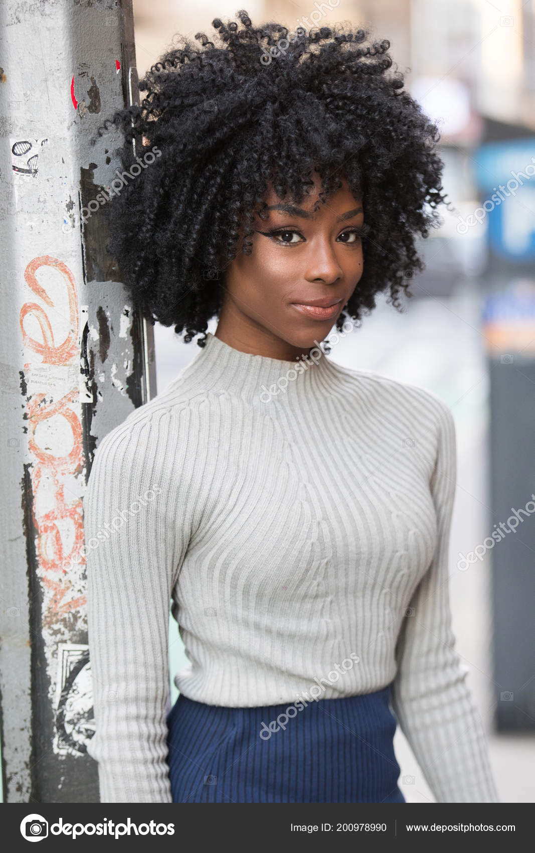 African American Woman Her 20s New York City Stock Photo
