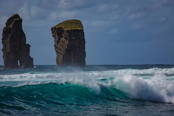 Açores Oceano Atlântico Ilha San Miguel Costa Com Oceano Áspero — Fotografia de Stock