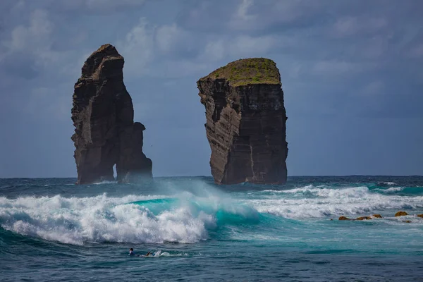 Açores Oceano Atlântico Ilha San Miguel Costa Com Oceano Áspero — Fotografia de Stock