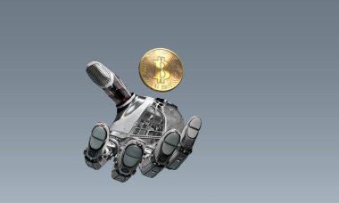 Mekanik yapay parmaklar, el Bitcoin ile robotik kol 3d
