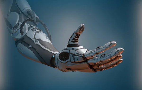 Robot Höger Arm Detaljerade Modellen Digitala Moderna Bakgrund Rendering — Stockfoto