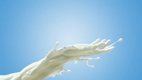 Melk Splash Vloeibare Arm Illustratie — Stockfoto