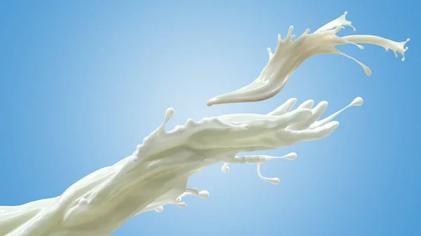 Milch Spritzt Flüssig Arm Illustration — Stockfoto