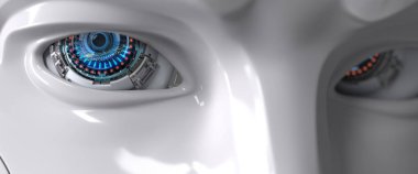 Erkek Robot yüz wigt gözler portre portre