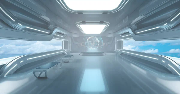 未来の背景 のレンダリングに宇宙船 Interrior — ストック写真
