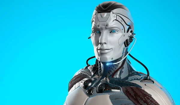 Robot Man Online Destek — Stok fotoğraf