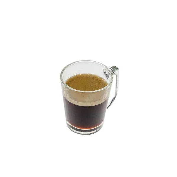Glassy Cup Coffee Isolated White Background — Stock Photo, Image