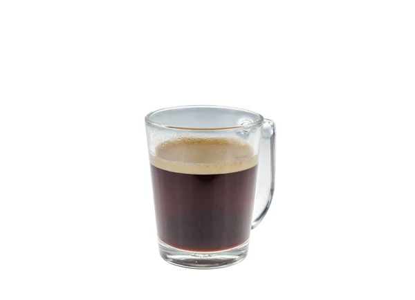 Glassy Cup Coffee Isolated White Background — Stock Photo, Image