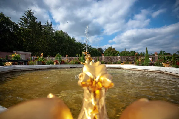 Fuente Barroca Jardín Palacio Real Los Países Bajos Horas Griegas — Foto de Stock