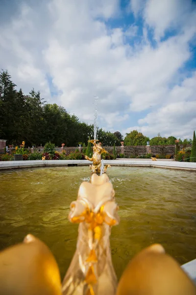 Fuente Barroca Jardín Palacio Real Los Países Bajos Horas Griegas — Foto de Stock